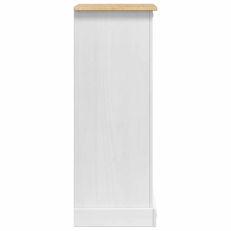 Stolik nocny Corona Biały 53 x 39 x 103 cm Lite drewno sosnowe