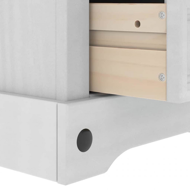 Stolik nocny Corona Biały 53 x 39 x 103 cm Lite drewno sosnowe