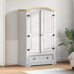 Garderoba Corona Biały 101 x 52 x 170 cm Lite drewno sosnowe