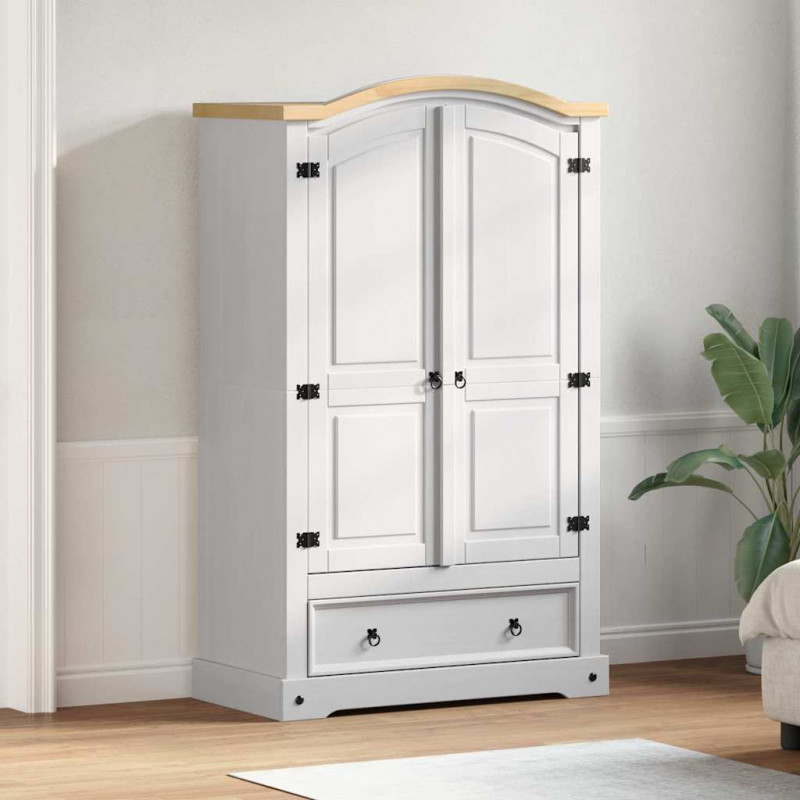 Garderoba Corona Biały 101 x 52 x 170 cm Lite drewno sosnowe