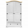 Garderoba Corona Biały 101 x 52 x 170 cm Lite drewno sosnowe