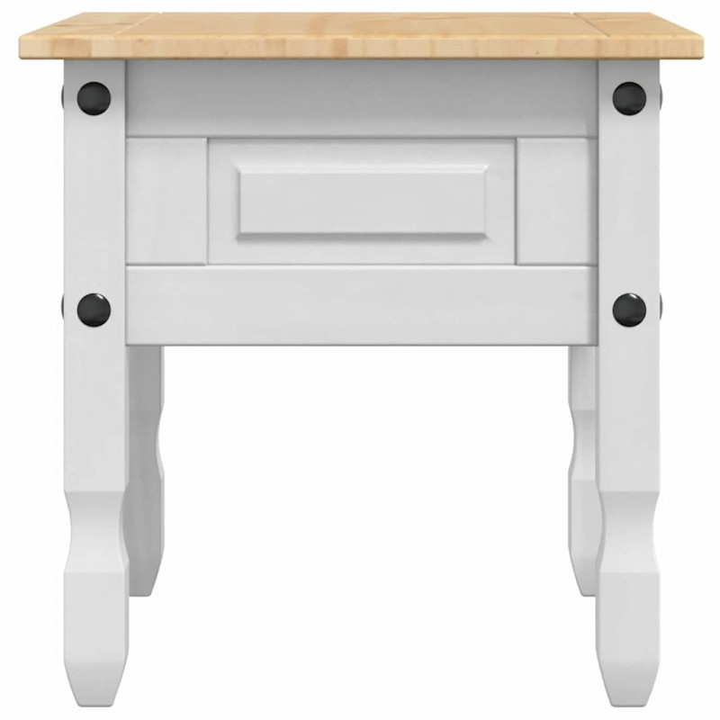 Stolik końcowy Corona Biały 50 x 50 x 50 cm Lite drewno sosnowe
