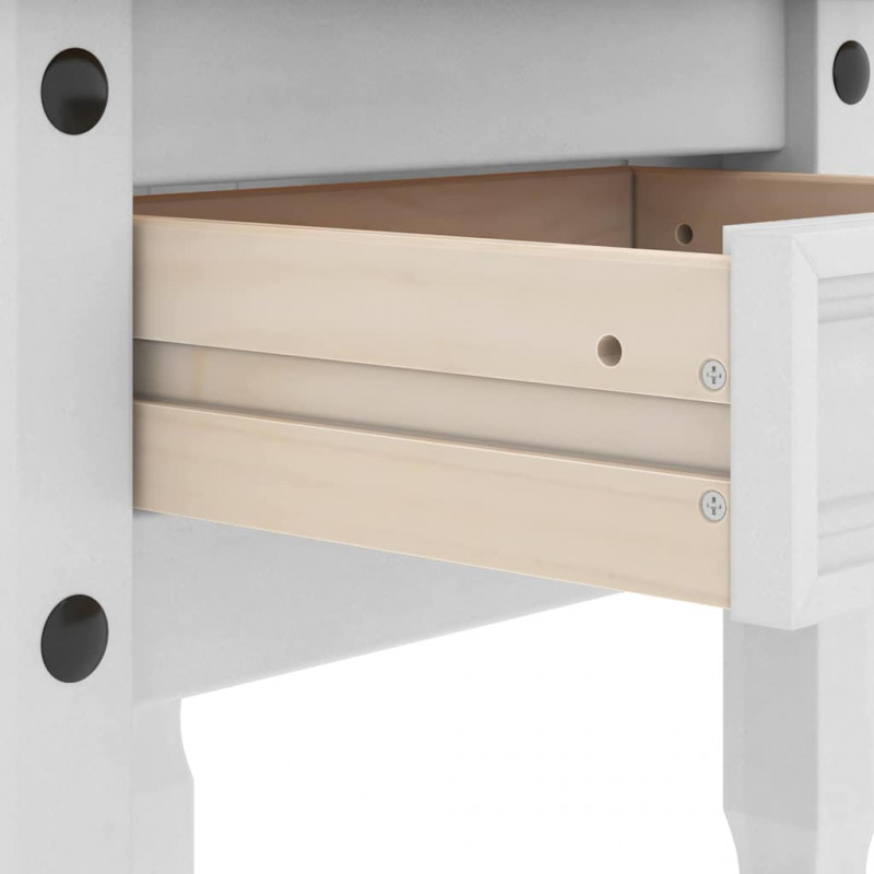 Stolik końcowy Corona Biały 50 x 50 x 50 cm Lite drewno sosnowe