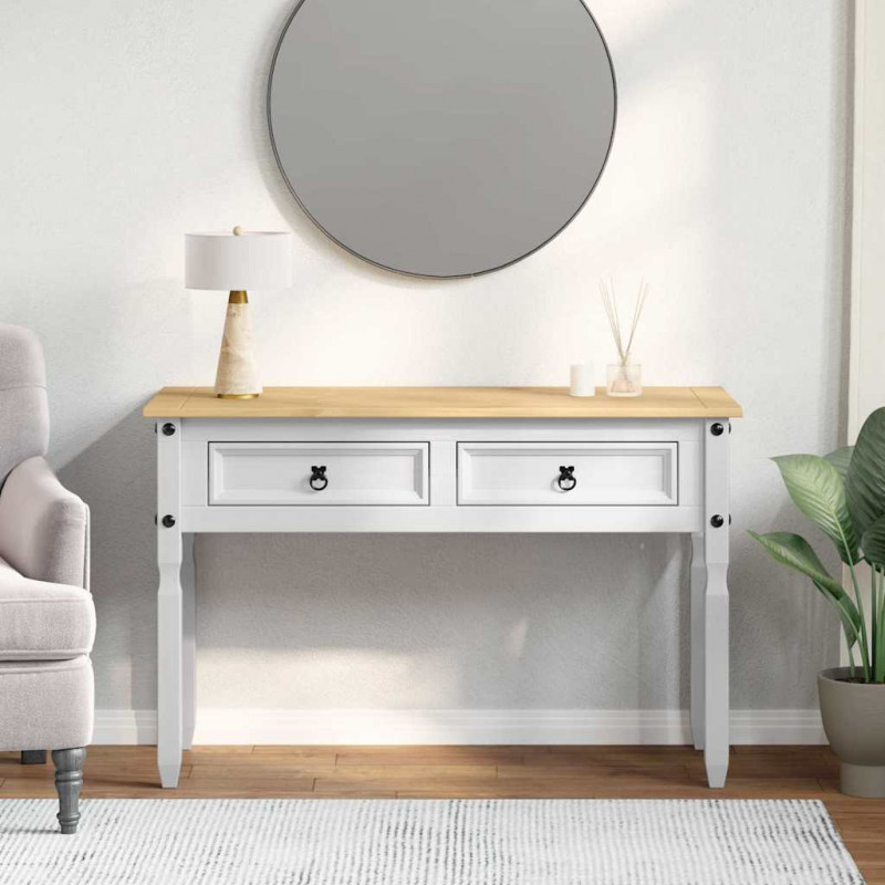 Stolik końcowy z szufladą Corona Biały 115 x 46 x 73 cm