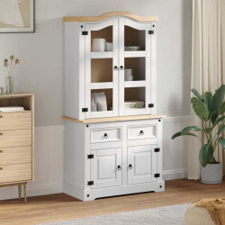 Bufet Corona Biały 100 x 48,5 x 179 cm Lite drewno sosnowe
