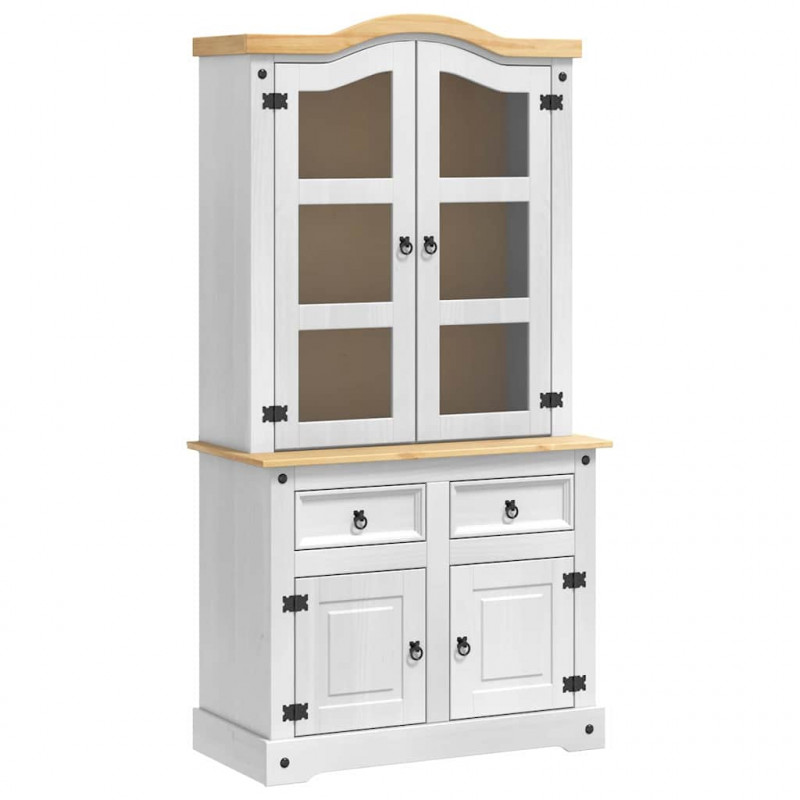 Bufet Corona Biały 100 x 48,5 x 179 cm Lite drewno sosnowe