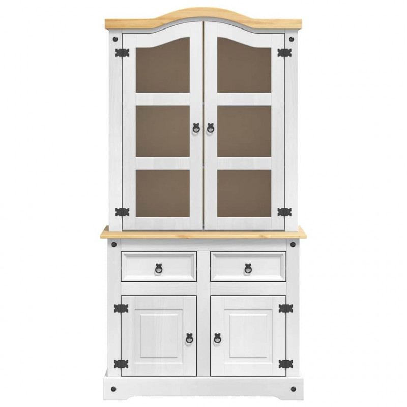 Bufet Corona Biały 100 x 48,5 x 179 cm Lite drewno sosnowe