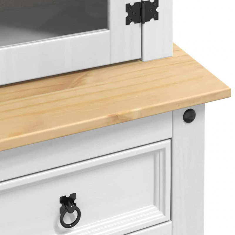 Bufet Corona Biały 100 x 48,5 x 179 cm Lite drewno sosnowe