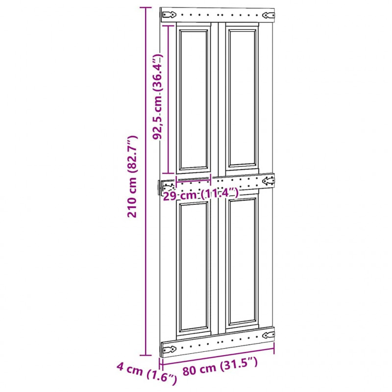 Drzwi Corona Biały 80 x 210 cm Materiał drewnopochodny