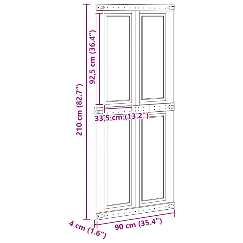 Drzwi Corona Biały 90 x 210 cm Materiał drewnopochodny