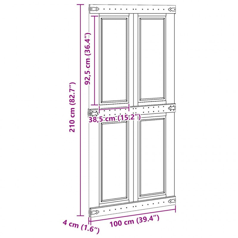 Drzwi Corona Biały 100 x 210 cm Materiał drewnopochodny