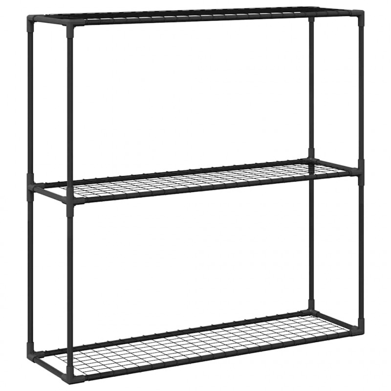 3-poziomowy stojak na rośliny Czarny 100 x 32 x 102 cm Stal