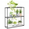 3-poziomowy stojak na rośliny Czarny 100 x 32 x 102 cm Stal