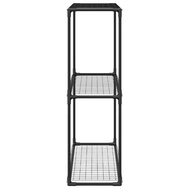 3-poziomowy stojak na rośliny Czarny 100 x 32 x 102 cm Stal