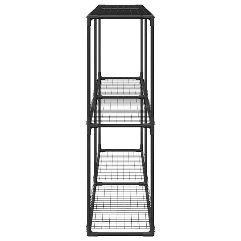 3-poziomowy stojak na rośliny Czarny 200 x 32 x 104 cm Stal