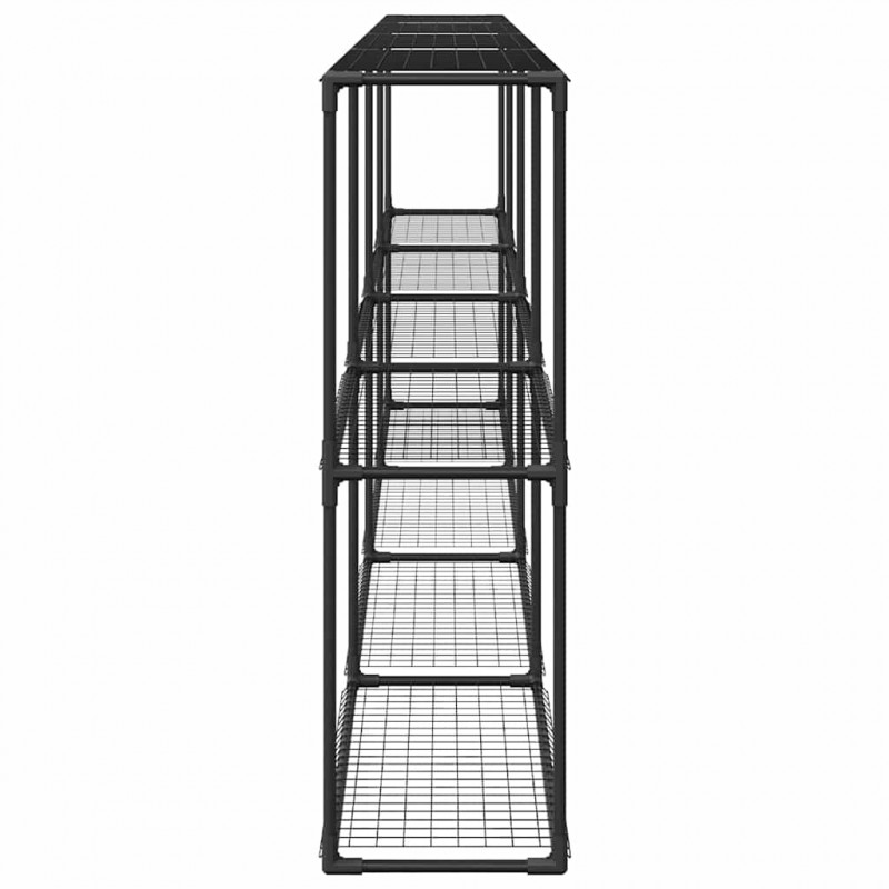 3-poziomowy stojak na rośliny Czarny 400 x 32 x 104 cm Stal