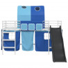 Łóżko piętrowe dla dzieci Biały i niebieski 100 x 200 cm Metal