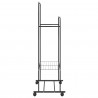 Wieszak na Ubrania z półką z kołem Czarny 80 x 53 x 156 cm