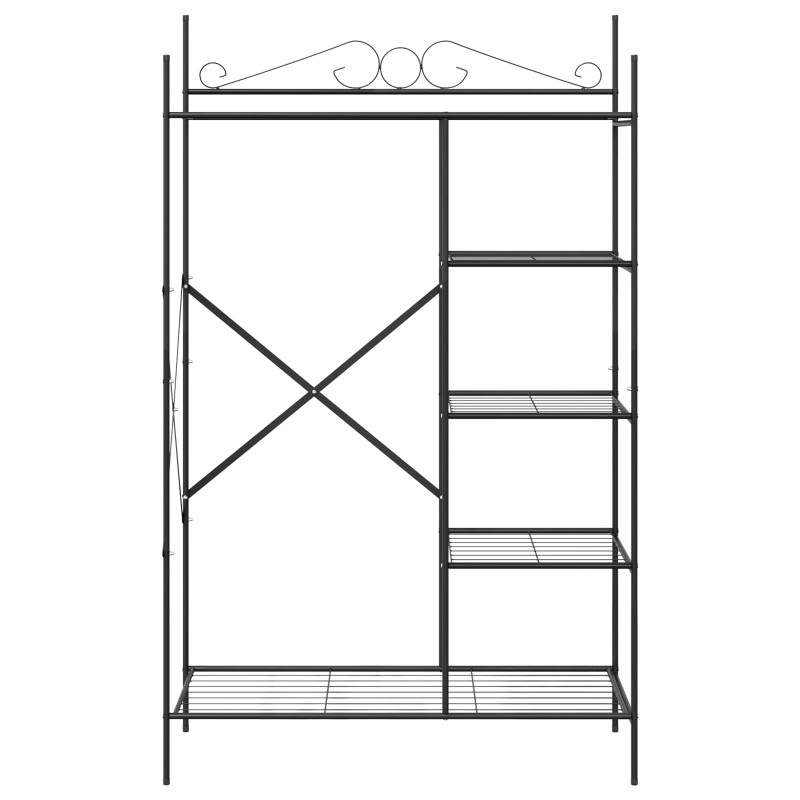 Otwy garderoba z półką Czarny 104,5 x 45 x 172 cm Stal