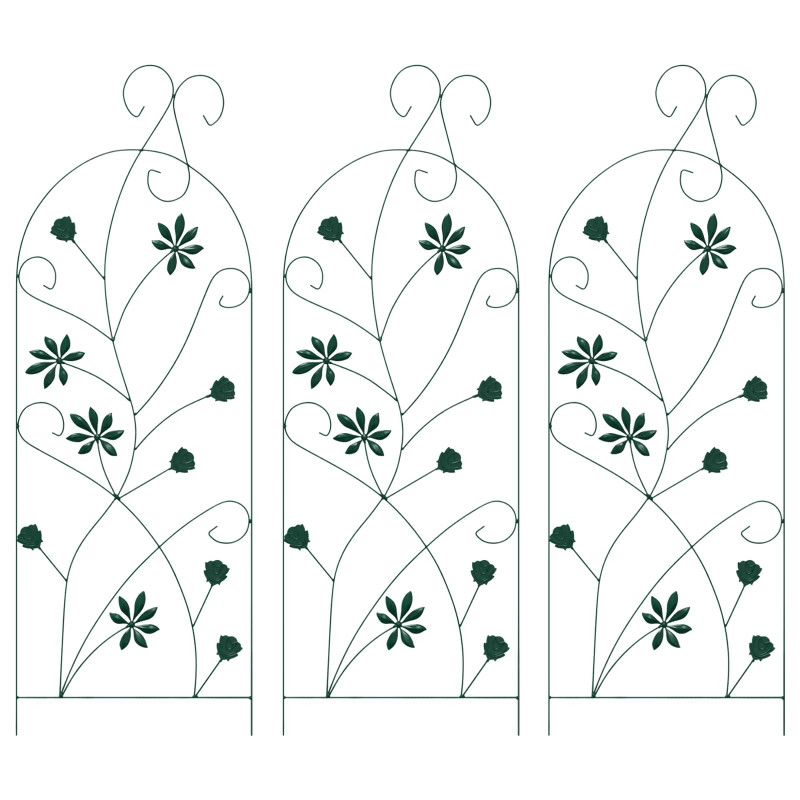 Ogrodzenie Ogrodowe 3 pcs Zielony 112 x 39,5 cm Stal