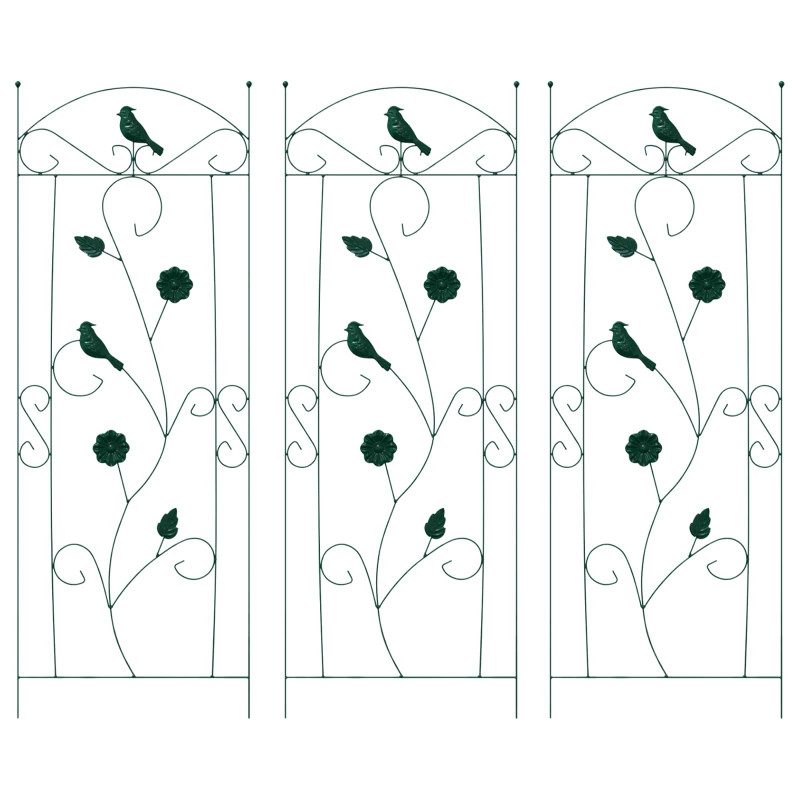Ogrodzenie Ogrodowe 3 pcs Zielony 110 x 40 cm Stal