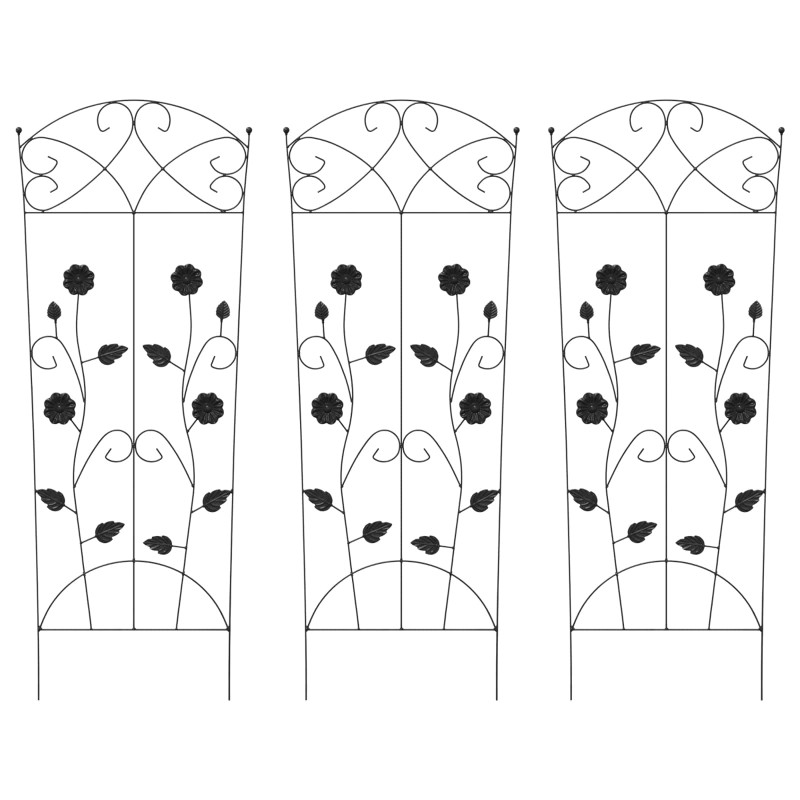 Ogrodzenie Ogrodowe 3 pcs Czarny 110,5 x 42,5 cm Stal