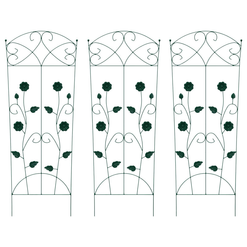 Ogrodzenie Ogrodowe 3 pcs Zielony 110,5 x 42,5 cm Stal