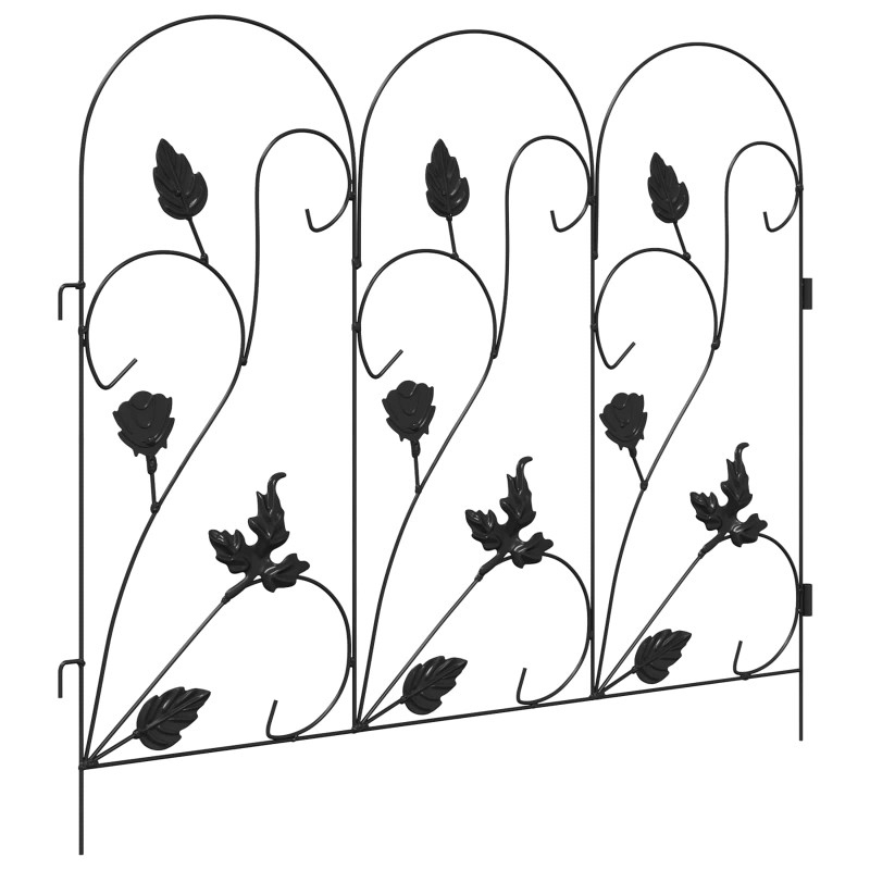 Ogrodzenie Ogrodowe 5 pcs Czarny Stal