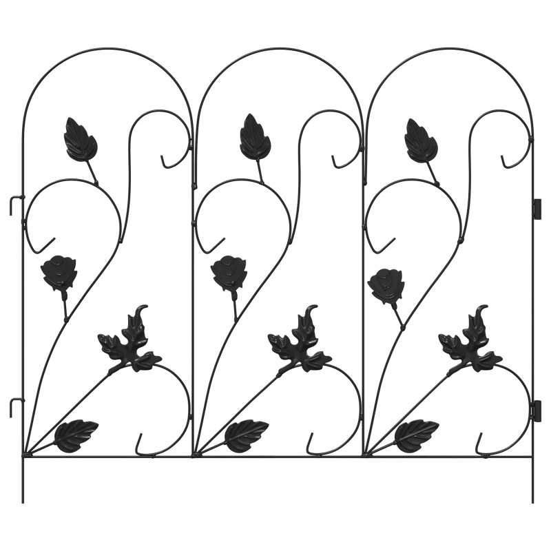 Ogrodzenie Ogrodowe 5 pcs Czarny Stal