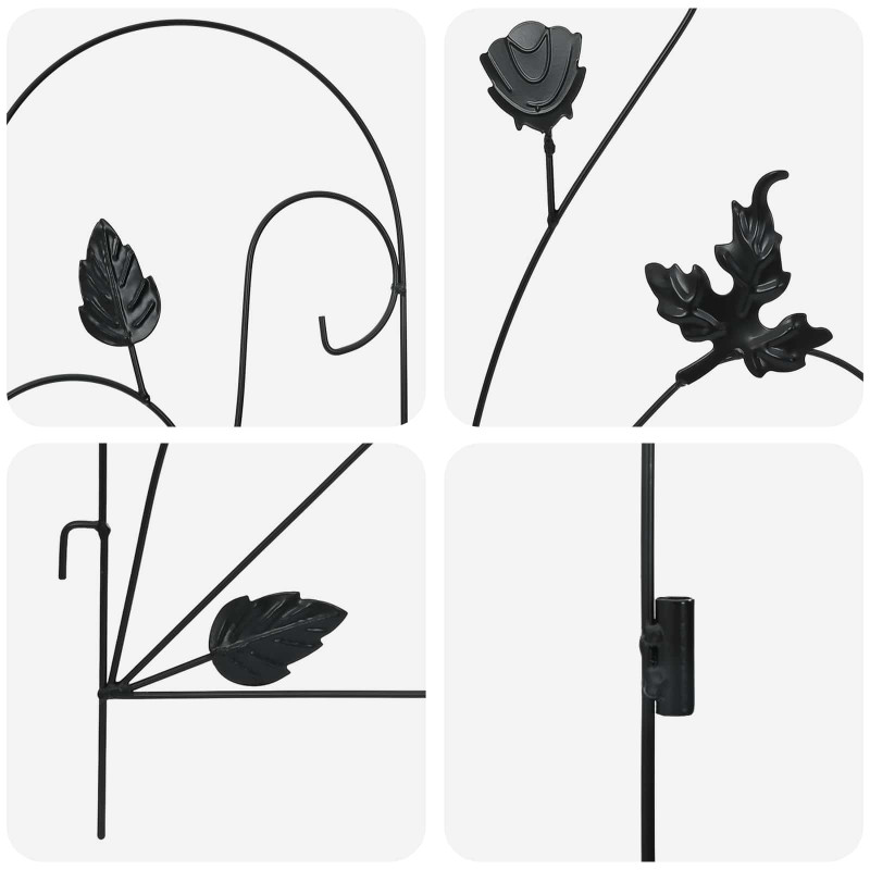 Ogrodzenie Ogrodowe 5 pcs Czarny Stal