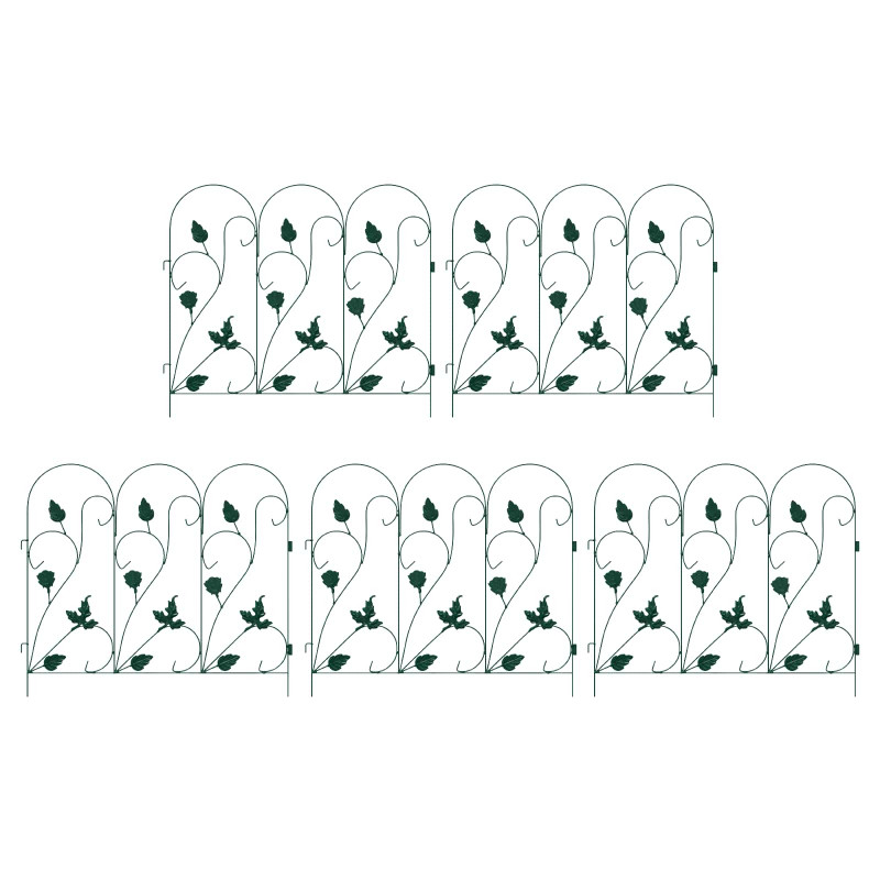Ogrodzenie Ogrodowe 5 pcs zielony Stal