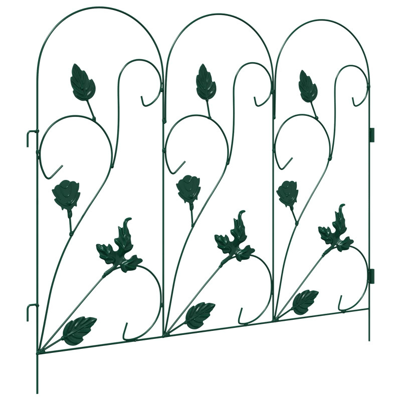 Ogrodzenie Ogrodowe 5 pcs zielony Stal