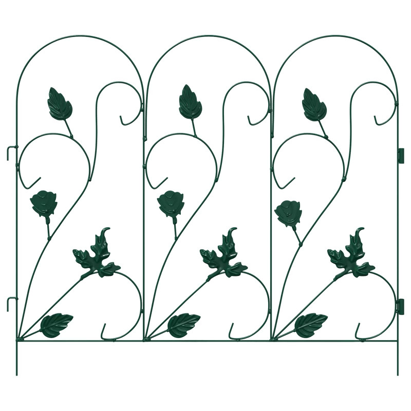 Ogrodzenie Ogrodowe 5 pcs zielony Stal