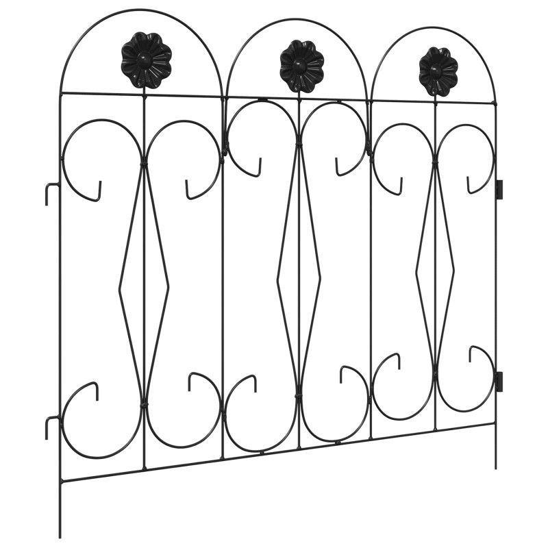 Ogrodzenie Ogrodowe 5 pcs Czarny Stal