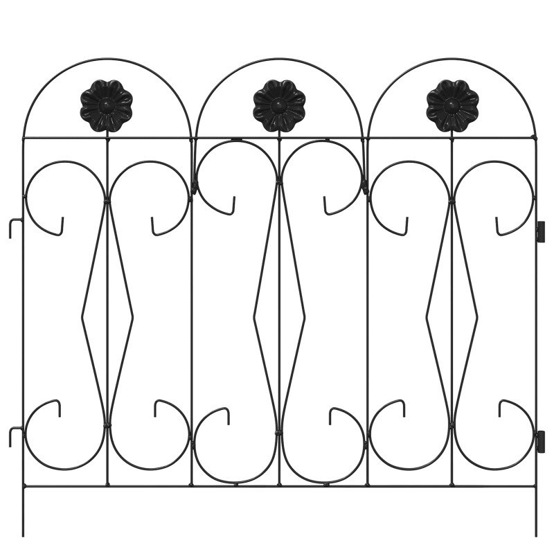 Ogrodzenie Ogrodowe 5 pcs Czarny Stal