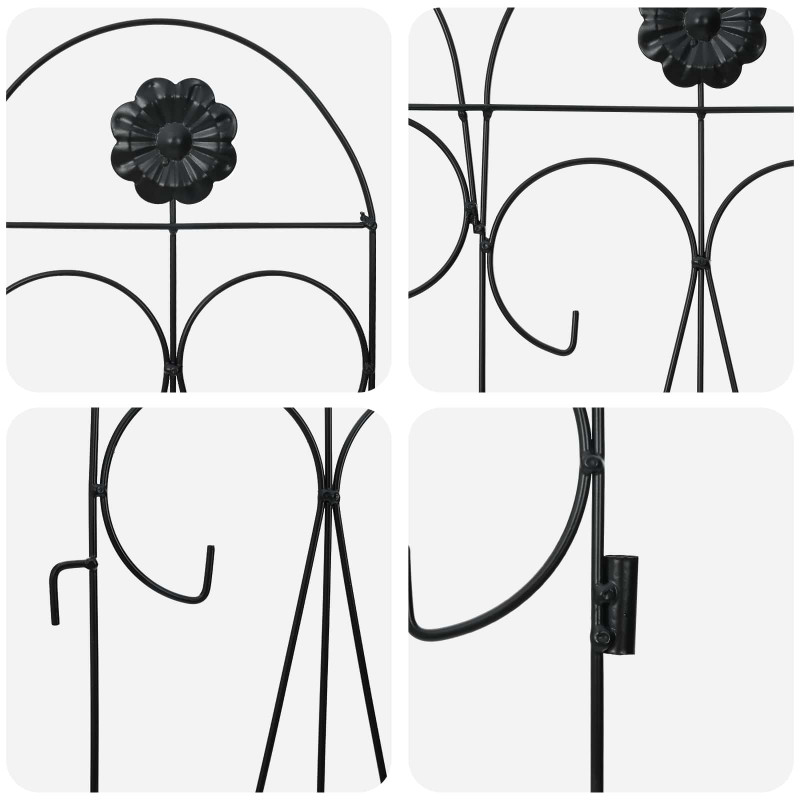 Ogrodzenie Ogrodowe 5 pcs Czarny Stal