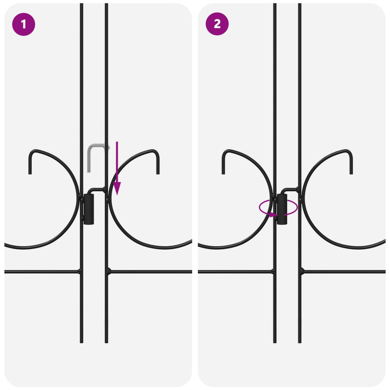 Ogrodzenie Ogrodowe 5 pcs Czarny Stal