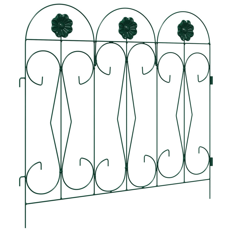 Ogrodzenie Ogrodowe 5 pcs zielony Stal