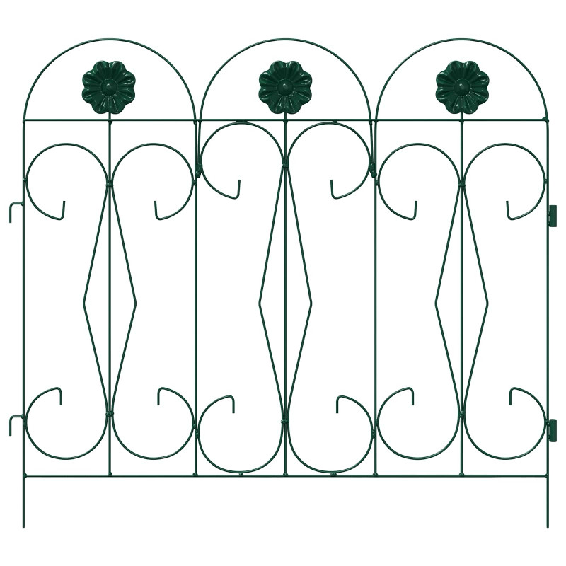 Ogrodzenie Ogrodowe 5 pcs zielony Stal