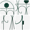 Ogrodzenie Ogrodowe 5 pcs zielony Stal