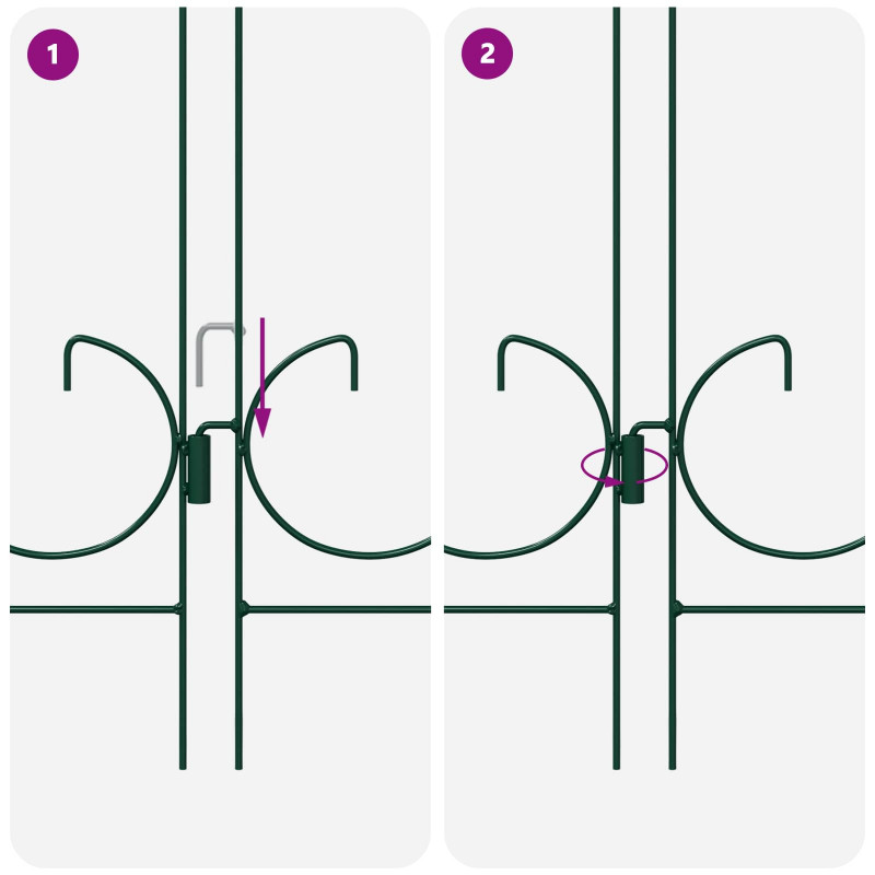 Ogrodzenie Ogrodowe 5 pcs zielony Stal