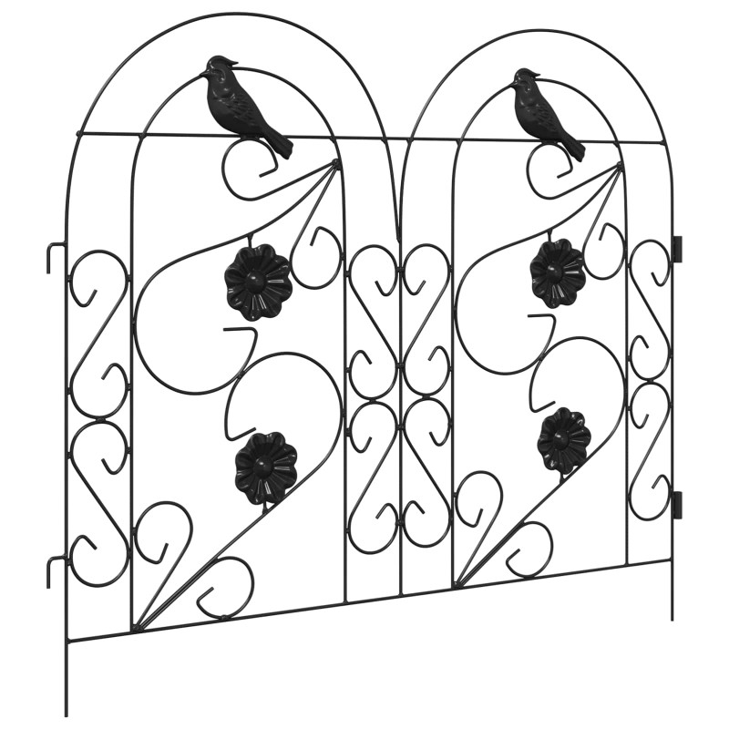 Ogrodzenie Ogrodowe 5 pcs Czarny Stal