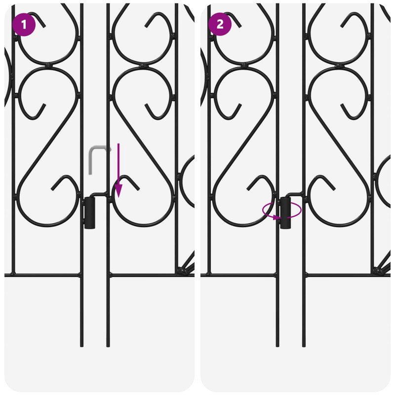 Ogrodzenie Ogrodowe 5 pcs Czarny Stal