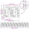 Ogrodzenie Ogrodowe 5 pcs Czarny Stal