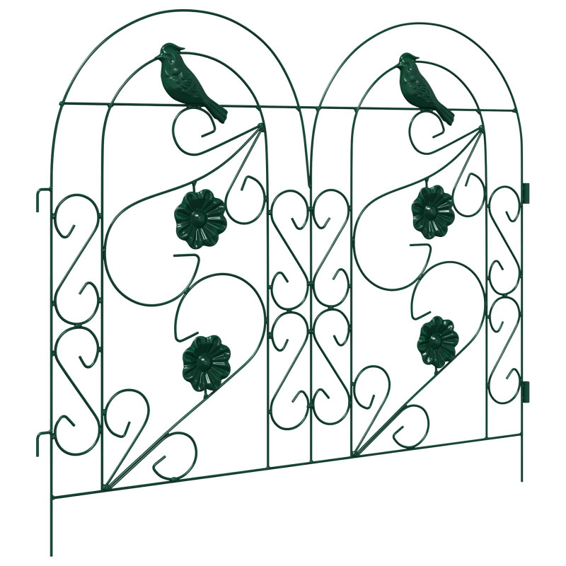 Ogrodzenie Ogrodowe 5 pcs zielony Stal