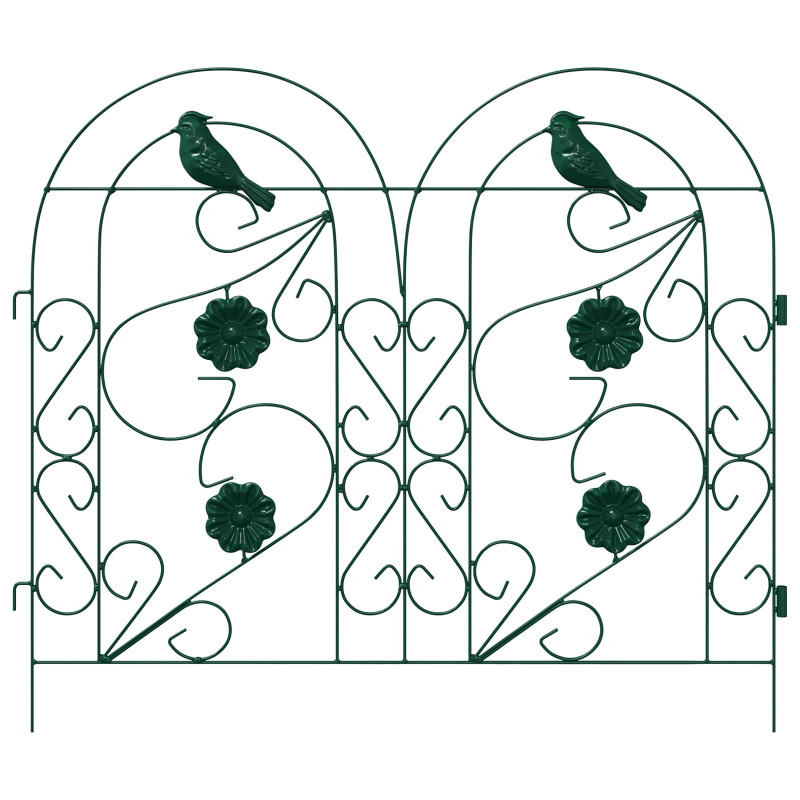 Ogrodzenie Ogrodowe 5 pcs zielony Stal