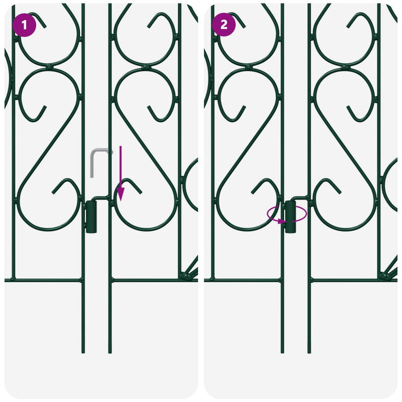 Ogrodzenie Ogrodowe 5 pcs zielony Stal