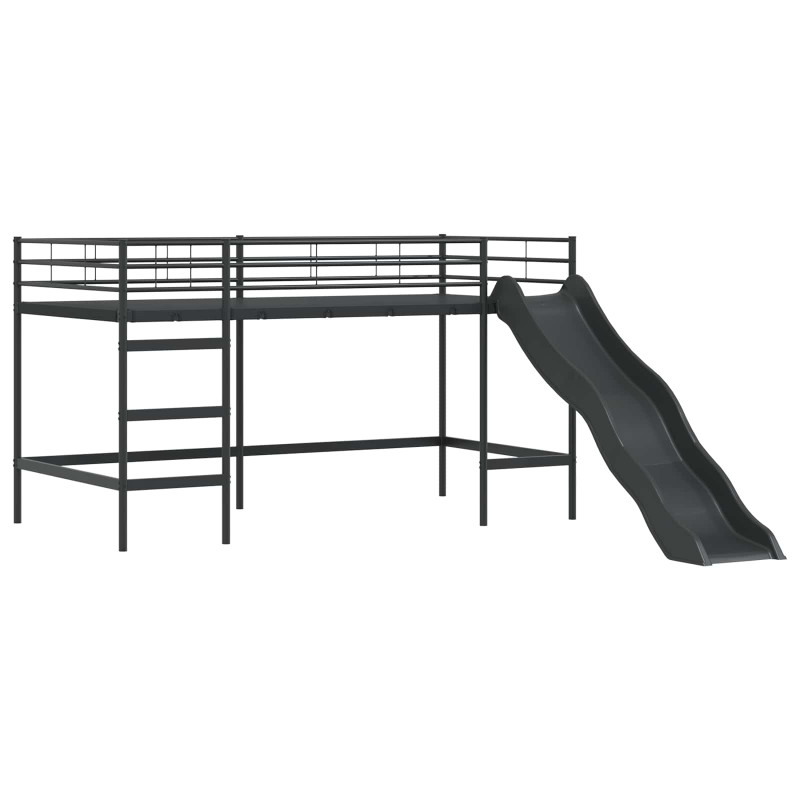 Łóżko piętrowe dla dzieci Czarny 107 x 200 cm Metal