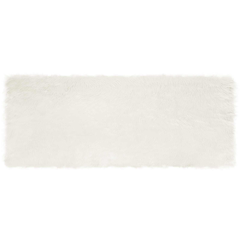 Sztuczny Dywan Skórzany Tafalla Biały 80 x 200 cm Poliester