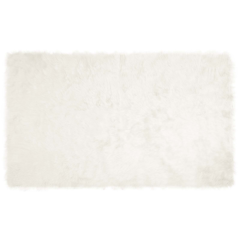Sztuczny Dywan Skórzany Tafalla Biały 100 x 200 cm Poliester